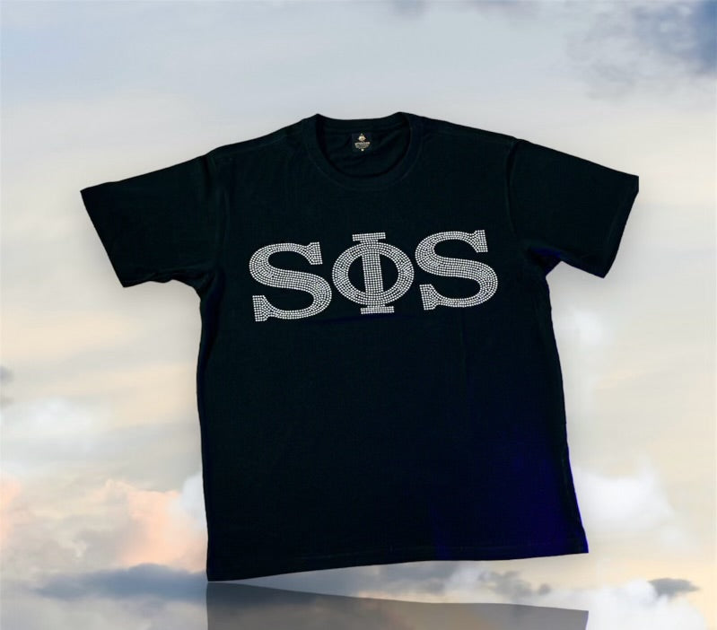 Swing Rhinestone T Shirt Black