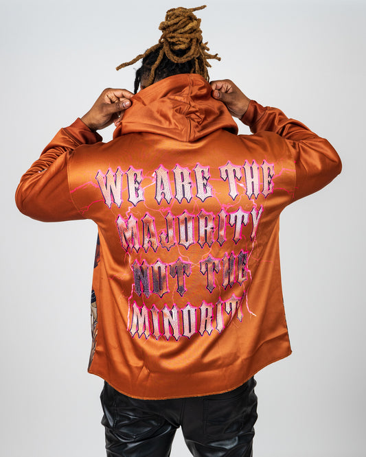 “Queen Of Queens“ Rhine Stone Hoodie (Brown) - Afro Legends Collection