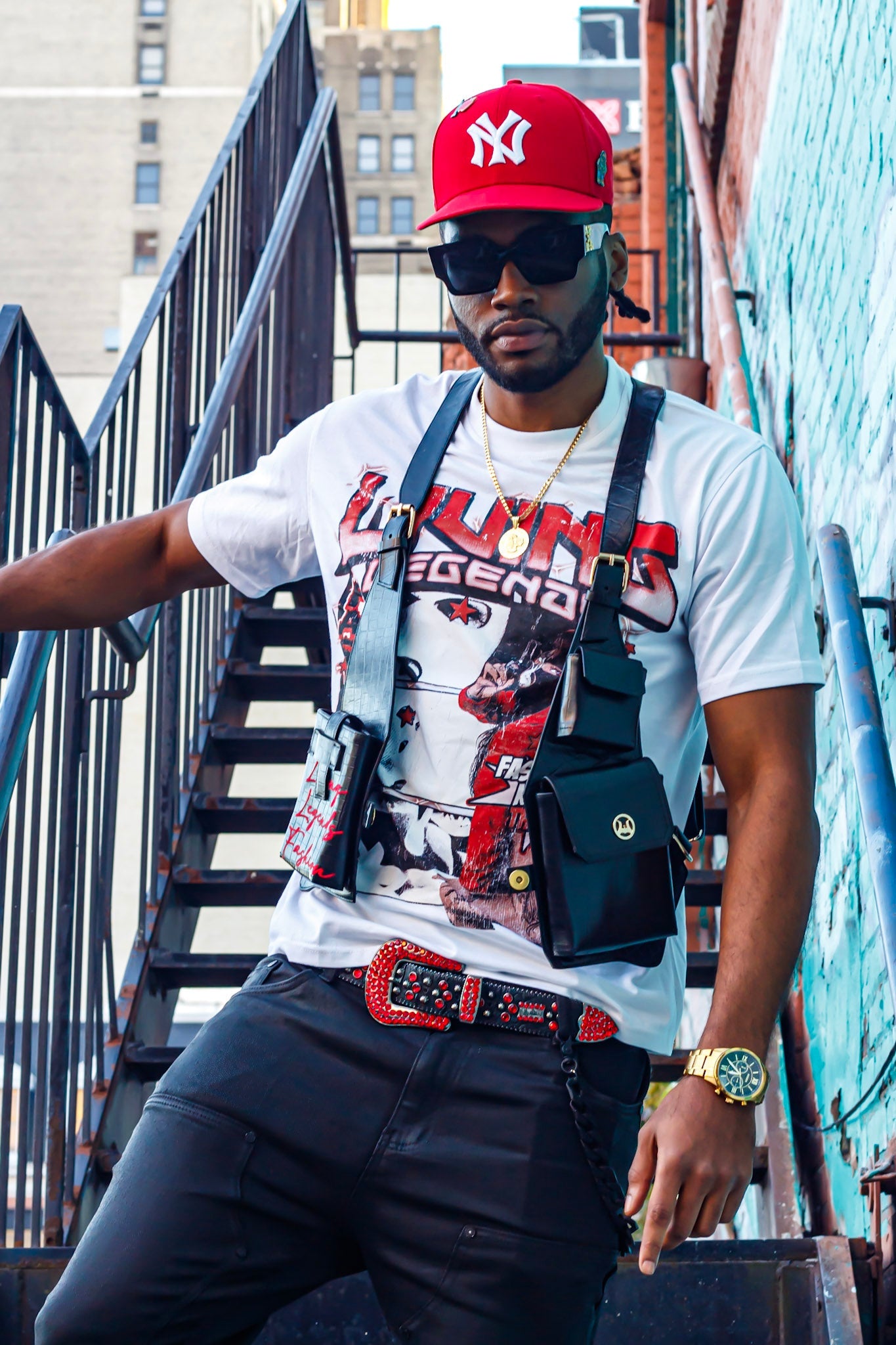Premium Leather Croc Holster Utility Vest