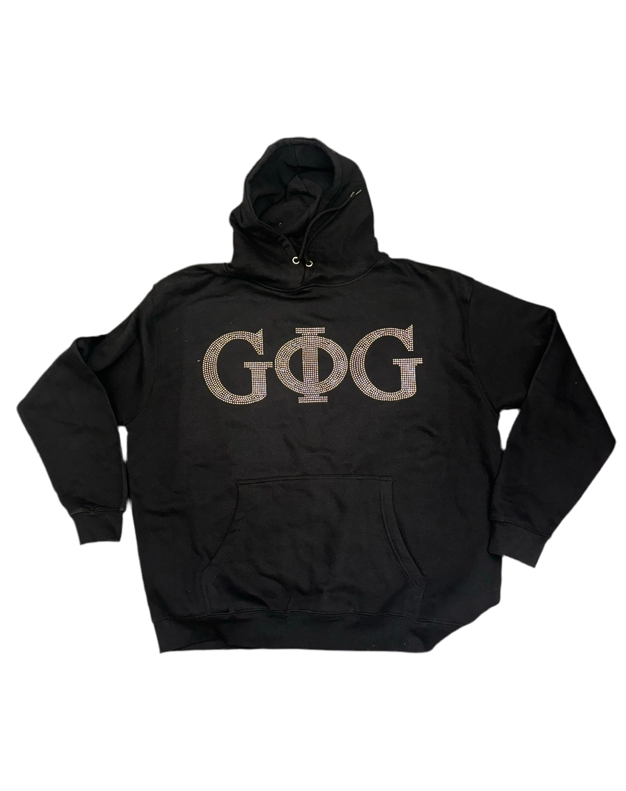 Groove Rhine stone back shield Black hoodie