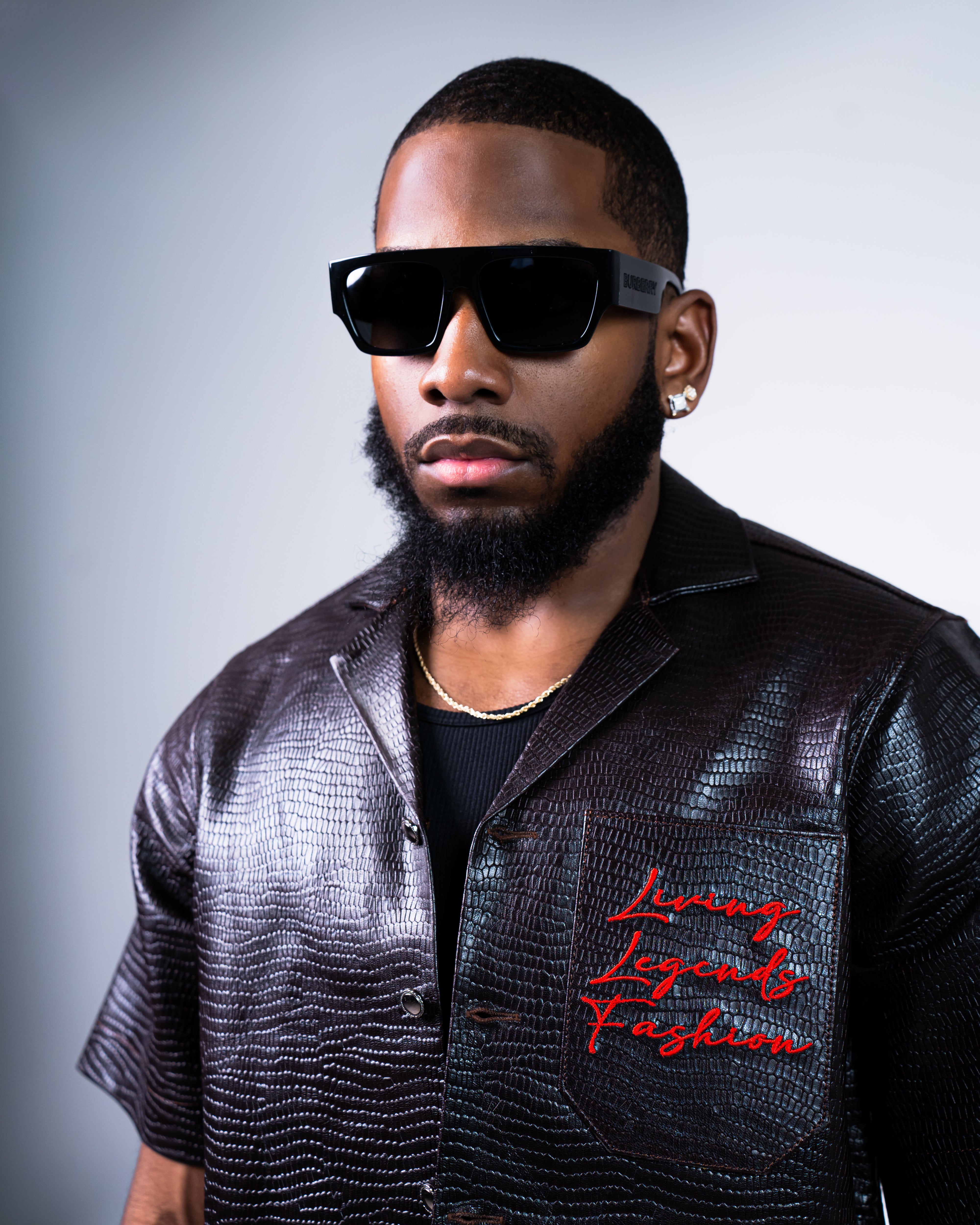 Premium Brown  Croc Leather Bowling Shirt