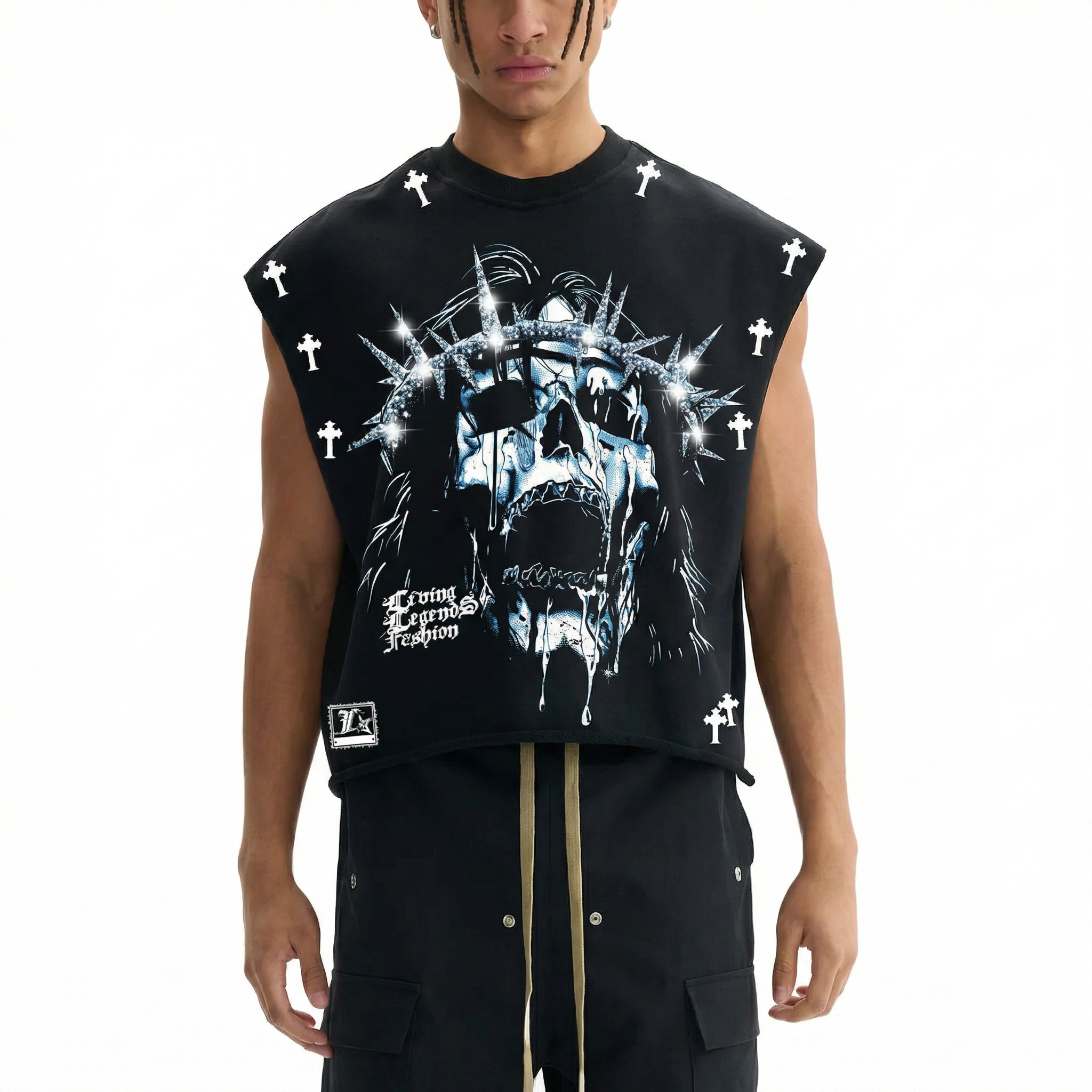 Sacrifices Rhinestone Sleeveless Tee