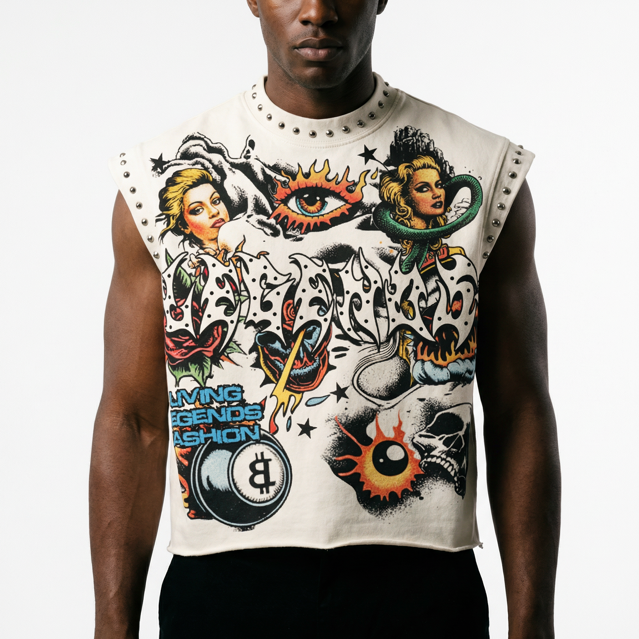 Eternal Ink Rhinestone Sleeveless Tee