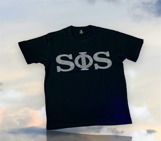 Swing Rhinestone T Shirt Black