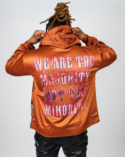 “Queen Of Queens“ Rhine Stone Hoodie (Brown) - Afro Legends Collection