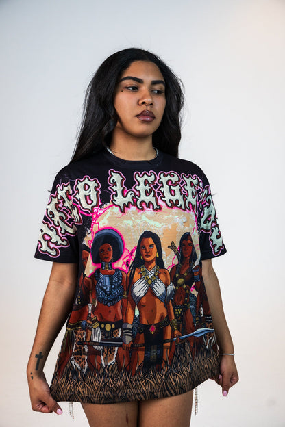 Stone Shirt “Queen Of Queens“ Rhine Stone Shirt - Afro Legends Collection