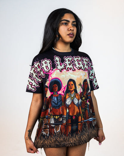 Stone Shirt “Queen Of Queens“ Rhine Stone Shirt - Afro Legends Collection