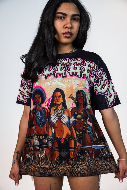 Stone Shirt “Queen Of Queens“ Rhine Stone Shirt - Afro Legends Collection