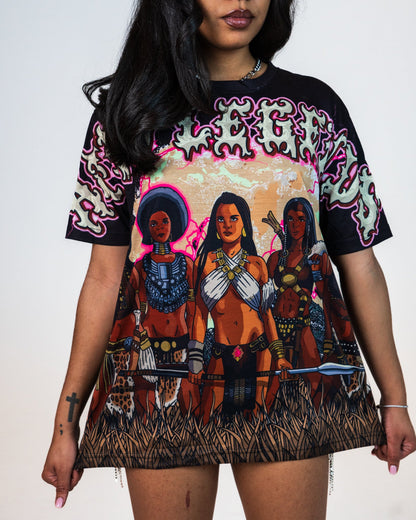 Stone Shirt “Queen Of Queens“ Rhine Stone Shirt - Afro Legends Collection